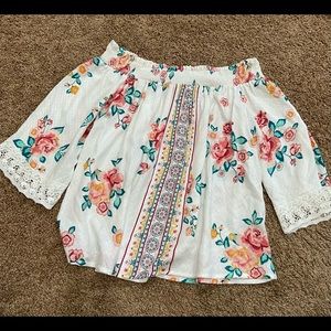 Off the shoulder floral top